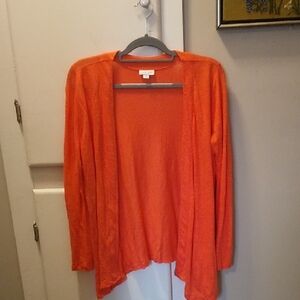 J. Jill Orange Open-Front Lightweight Cardigan